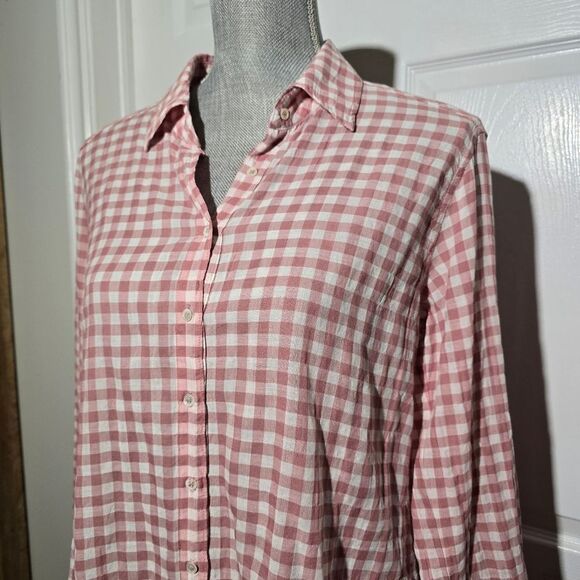 XIRENA gingham button up blouse - Picture 2 of 5